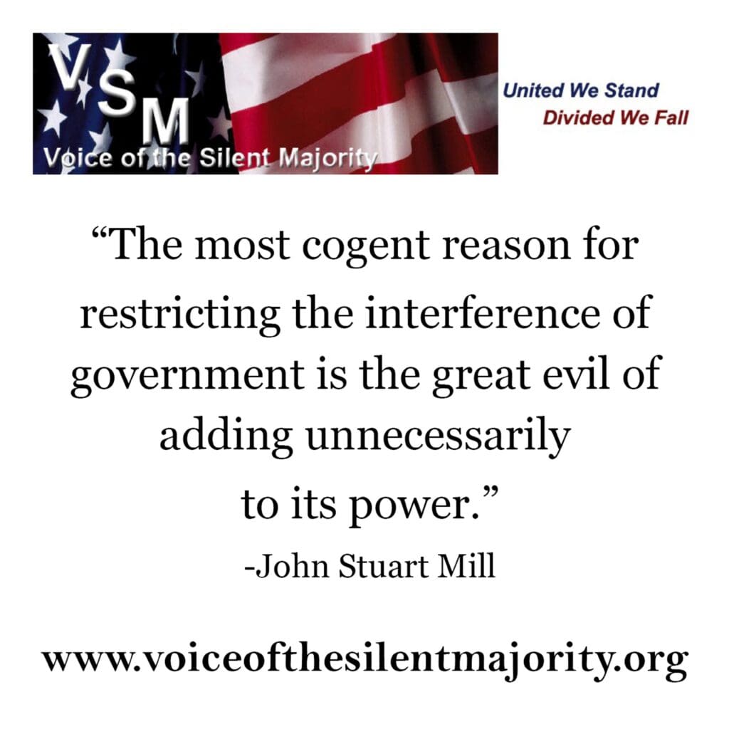 The american flag with a quote from john mill.