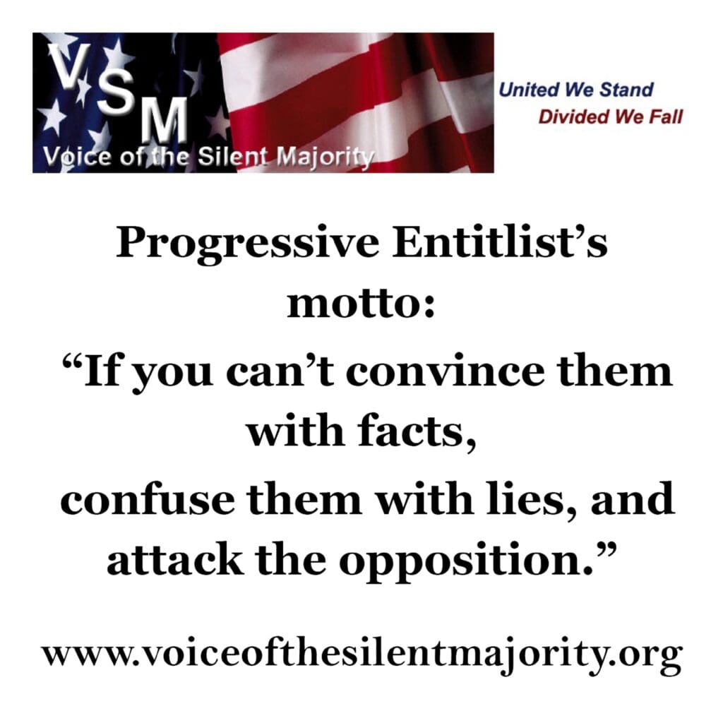 A poster with the words progressive elitist motto if you can't convince them with facts.