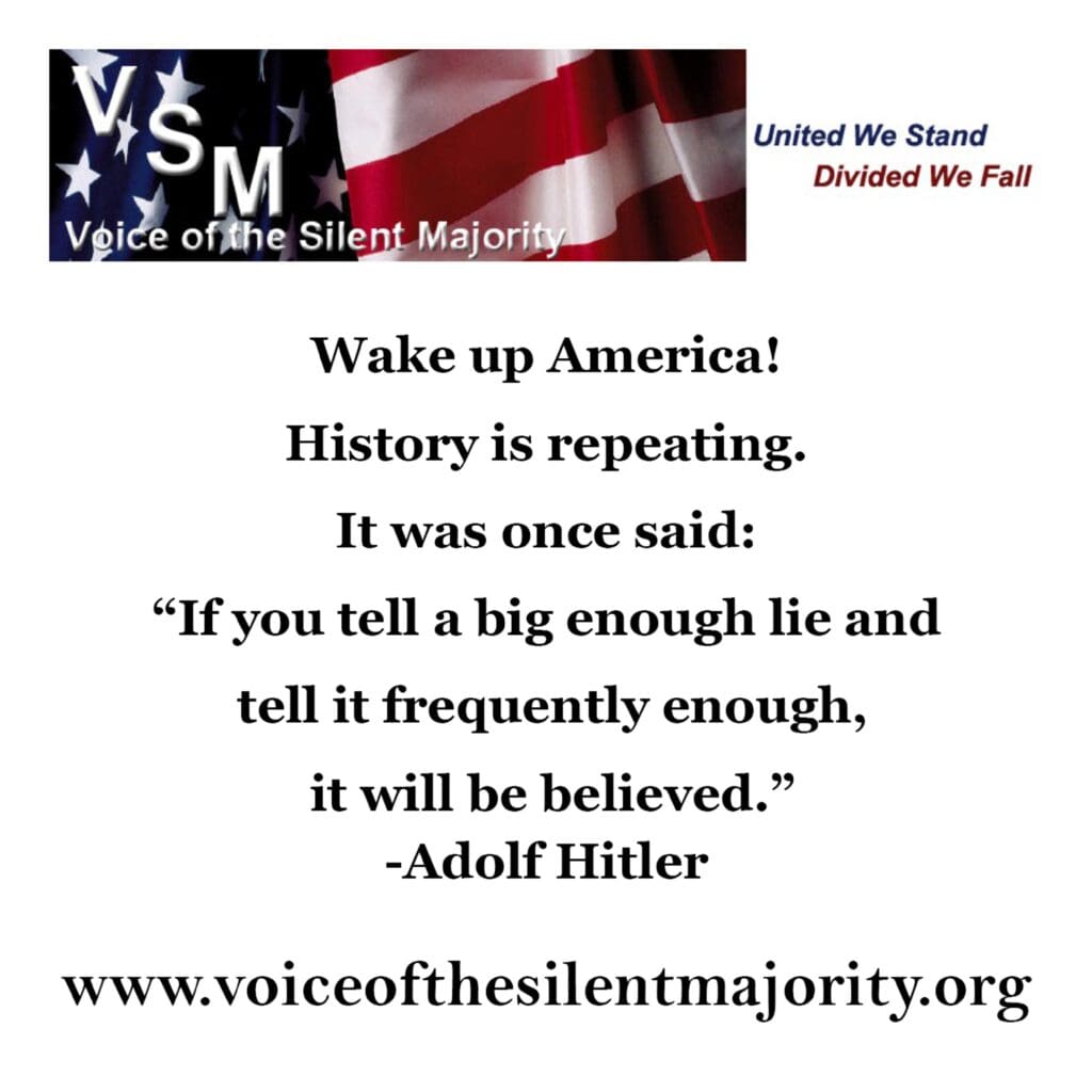A poster with the words wake up america.